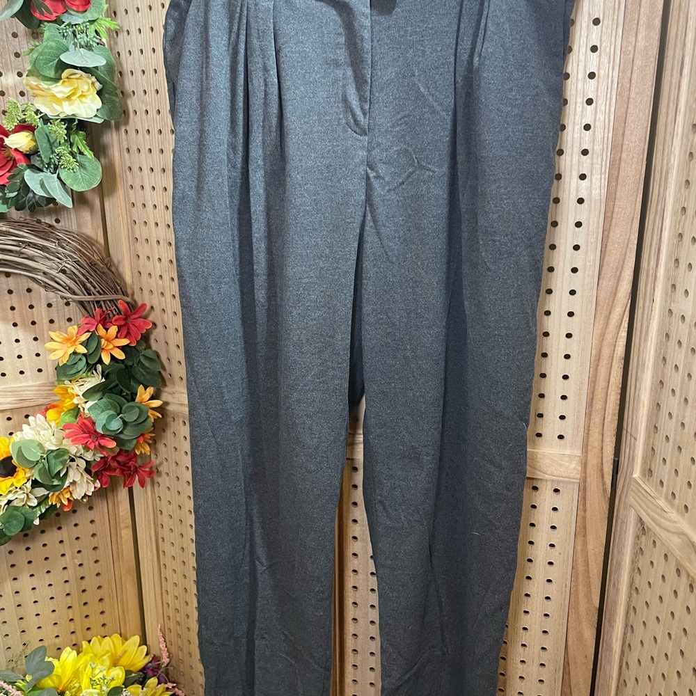 Gray High-Waisted Trousers